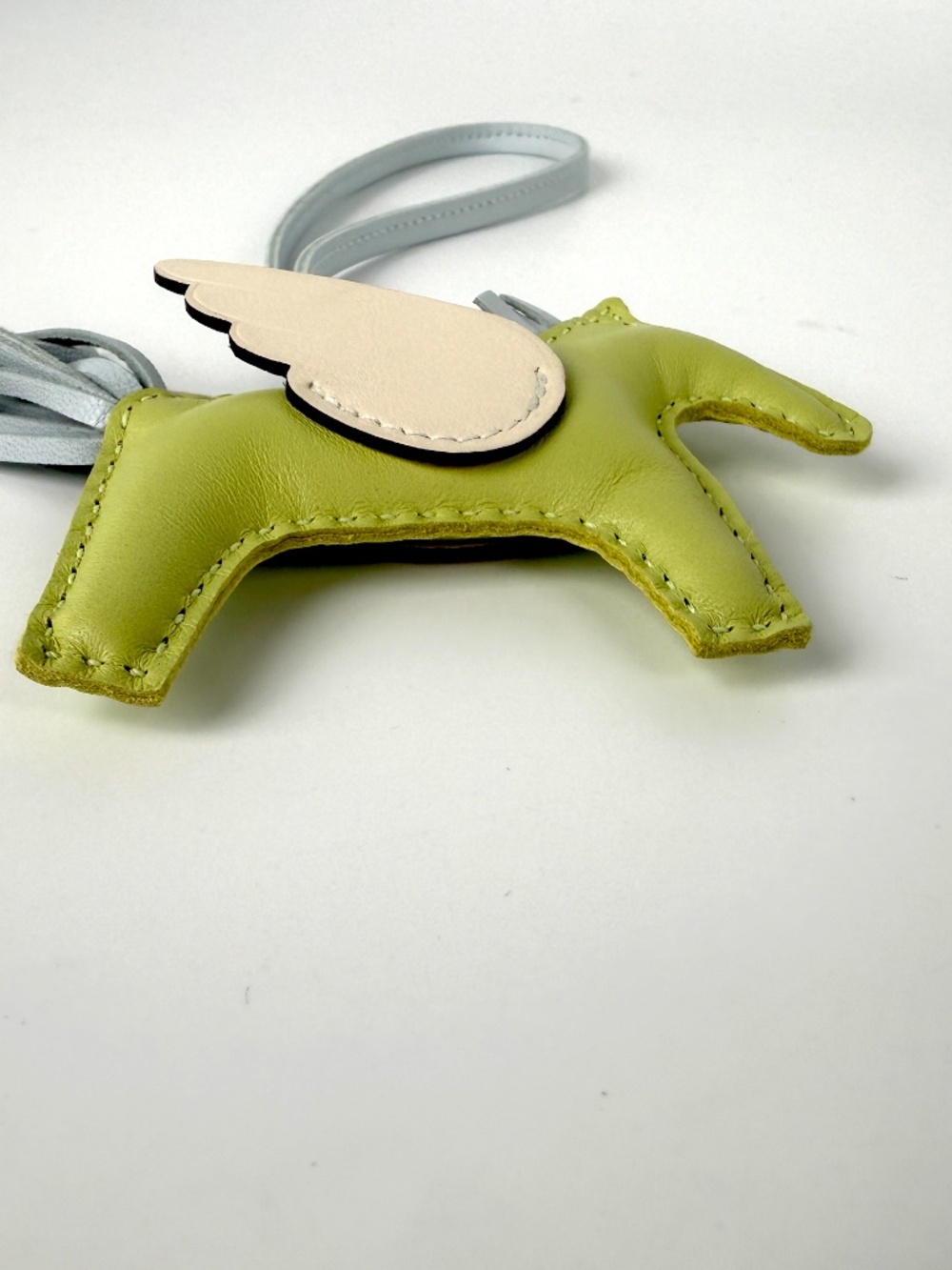 Hermes Pegase Rodeo Grigri Milo Jaune Bourgeon Bleu Brume Nata Lambskin PM Charm - Picture 6 of 10